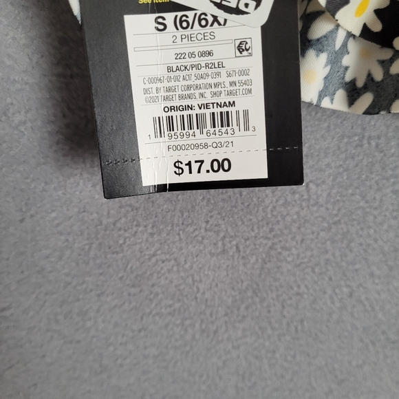 Art Class Girls Floral Ruffle Swimsuit Top Midkini Top Size Small (6/6X) - Picture 4 of 5